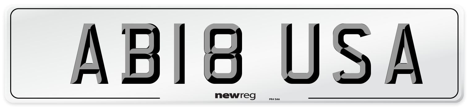 AB18 USA Number Plate from New Reg